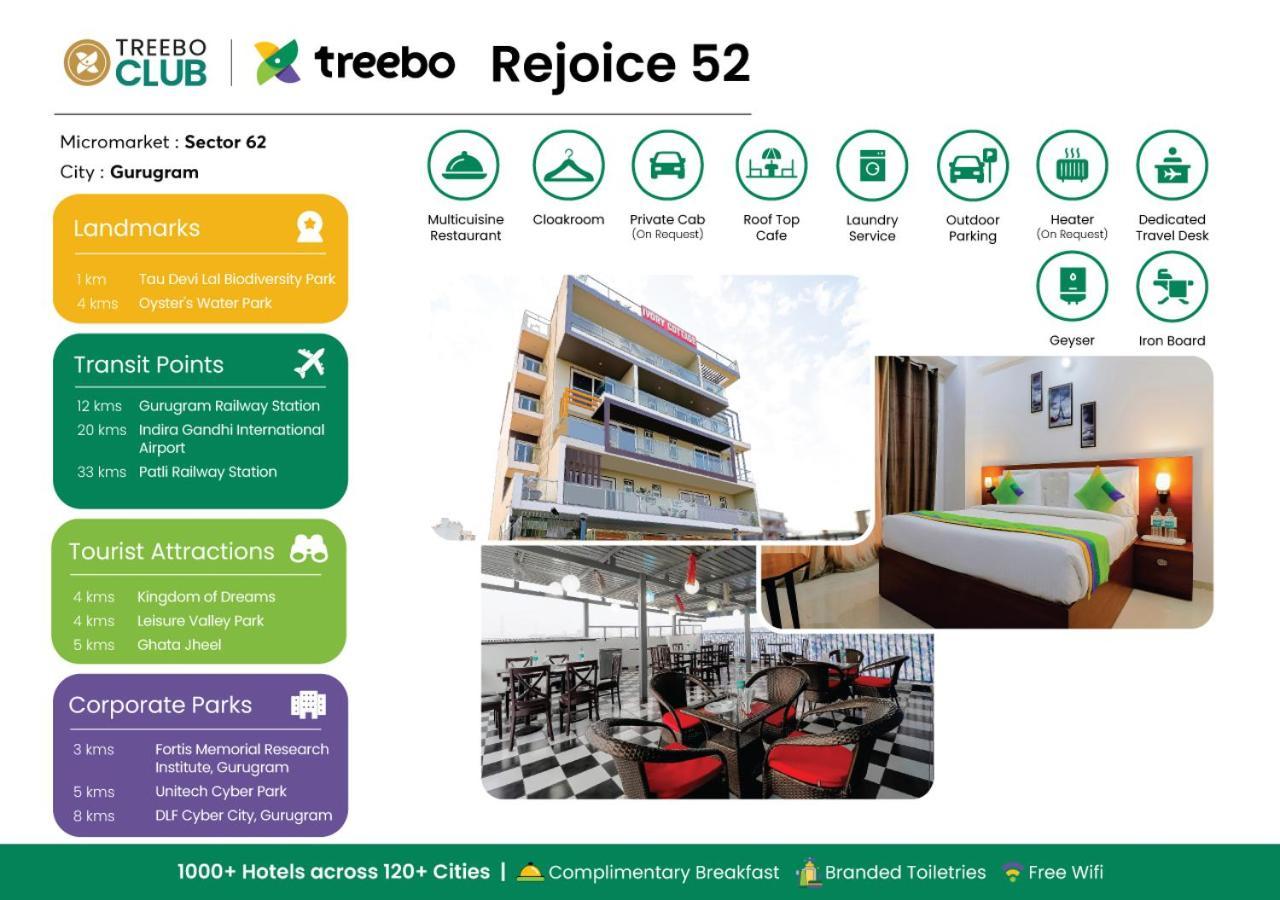 Treebo Rejoice 52 - 3Km From Huda City Metro Station Badshahpur Exterior foto
